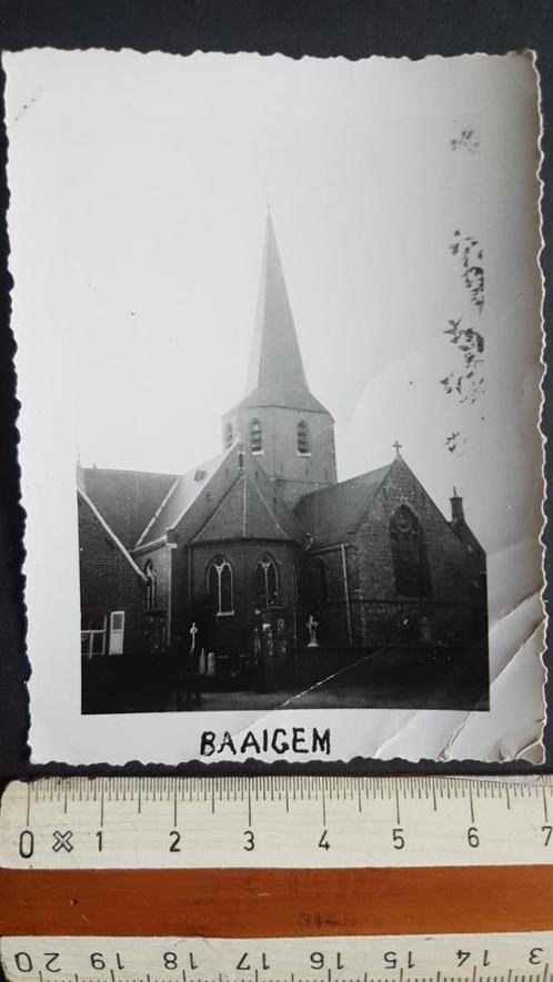 Foto Baaigem Kerk 1937 ( Gavere ), Collections, Photos & Gravures, Utilisé, Photo, Bâtiment, Avant 1940, Enlèvement ou Envoi