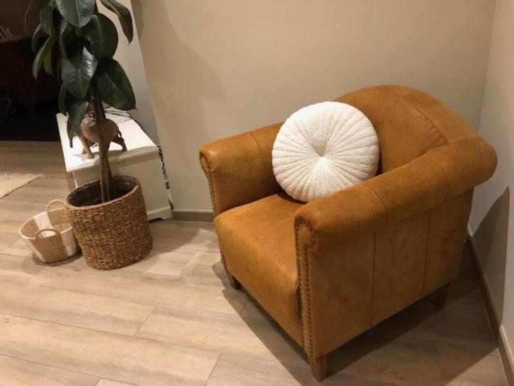 fauteuil lounge, Maison & Meubles, Fauteuils, Comme neuf, Cuir, 50 à 75 cm, 75 à 100 cm, Enlèvement