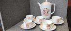 Koffieservies Victoria, koffiepot,5 tassen en 5 ondertassen., Antiek en Kunst, Antiek | Servies compleet, Ophalen