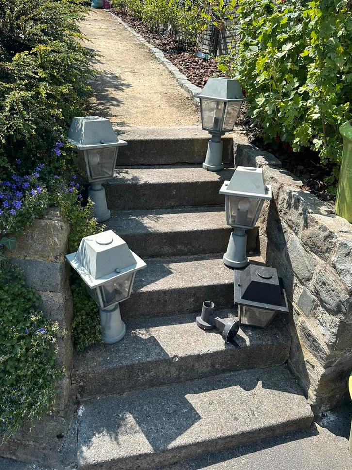 4 Poternes de jardin et une applique BEGA 2041 BOOM, Tuin en Terras, Zwembad-toebehoren, Zo goed als nieuw, Verlichting, Ophalen of Verzenden