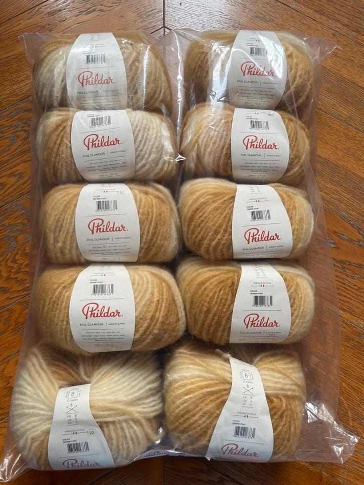 10 ballen Phildar Glamour, Hobby en Vrije tijd, Breien en Haken, Nieuw, Breien, Wol of Garen, Ophalen of Verzenden