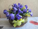 mandje met zijden krokus, Ophalen of Verzenden, Gebruikt