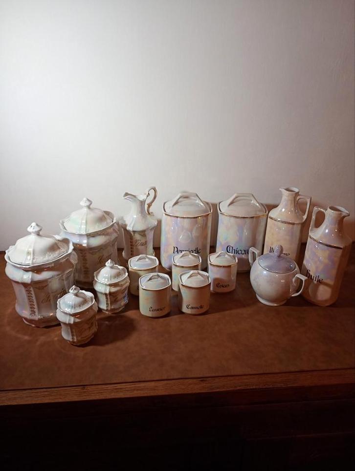 zeldzame lusterporselein set, Antiek en Kunst, Antiek | Servies compleet, Ophalen of Verzenden