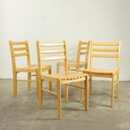 Prachtige set beukenhouten stoelen (4), Huis en Inrichting, Ophalen of Verzenden, Gebruikt, Hout, Vier