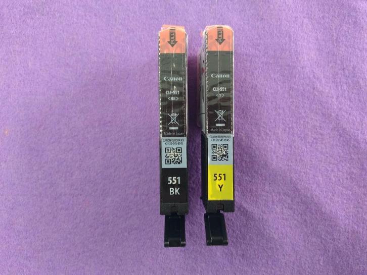 Canon inktpatronen CLI-551 zwart + geel, Computers en Software, Printerbenodigdheden, Nieuw, Cartridge, Ophalen of Verzenden