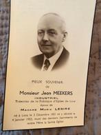Meekers x Lesire 1881 Looz 1953, Verzamelen, Bidprentjes en Rouwkaarten, Ophalen of Verzenden, Bidprentje