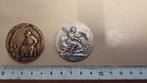 2 medailles bronze et argent nominatif + nom du graveur, Antiquités & Art, Curiosités & Brocante, Enlèvement ou Envoi