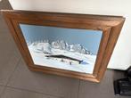 Winters tafereel, Huis en Inrichting, Woonaccessoires | Spiegels, Ophalen, Gebruikt, Rechthoekig, 50 tot 75 cm
