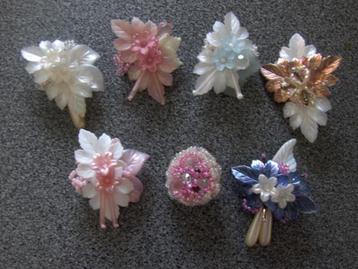 7 Prachtige Vintage HANDGEMAAKTE Broches / Sierspelden 🌸 🌺