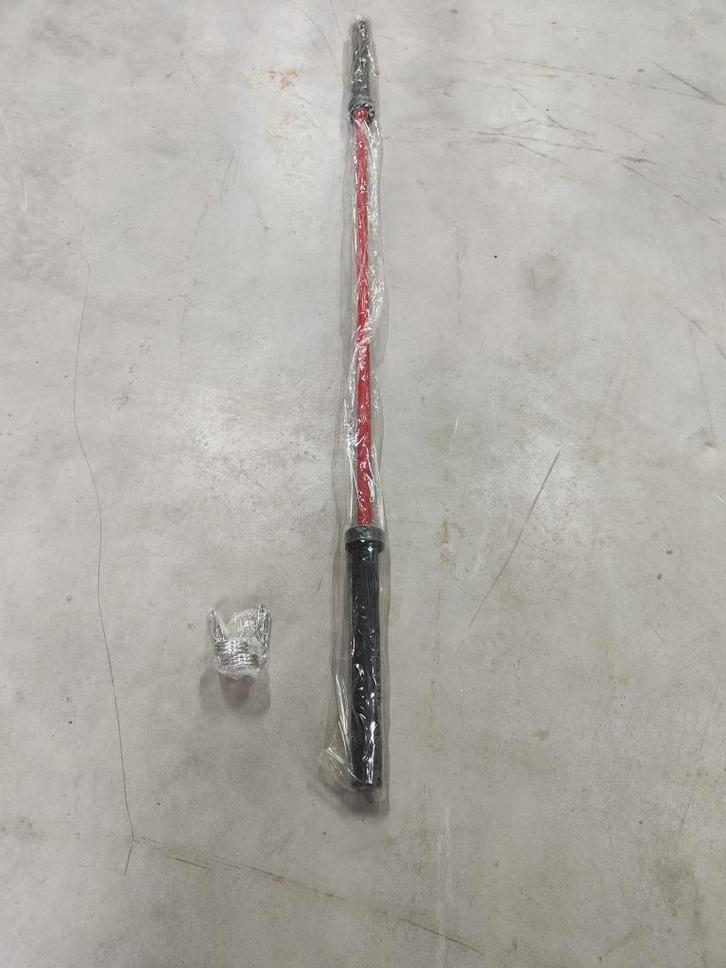 Olympische Halterstang 220cm - Rood/Zwart barbell, Sport en Fitness, Fitnessmaterialen, Nieuw, Halterstangen, Armen, Borst, Buik