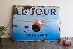 Emaille bord Le Jour- A.M. Cassandre, Verzamelen, Ophalen of Verzenden, Gebruikt, Reclamebord