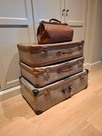 Brocante koffers, dokterstas en hoedendoos, Antiek en Kunst, Ophalen