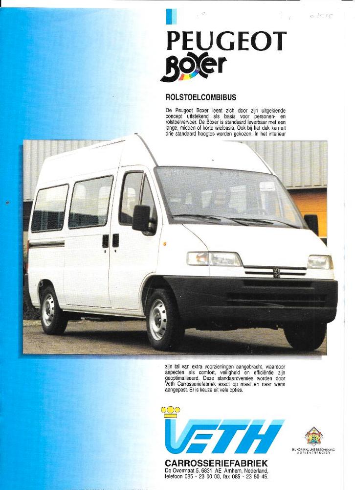 VETH CARROSSERIEFABRIEK, Boeken, Auto's | Folders en Tijdschriften, Zo goed als nieuw, Peugeot, Ophalen of Verzenden