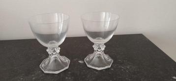 porto glazen 2 stuks Val St Lambert  beschikbaar voor biedingen