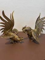 Paire de coqs en laiton doré, Antiquités & Art, Antiquités | Bronze & Cuivre