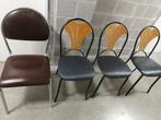 vier stoelen, Huis en Inrichting, Stoelen, Grijs, Vier, Gebruikt, Metaal