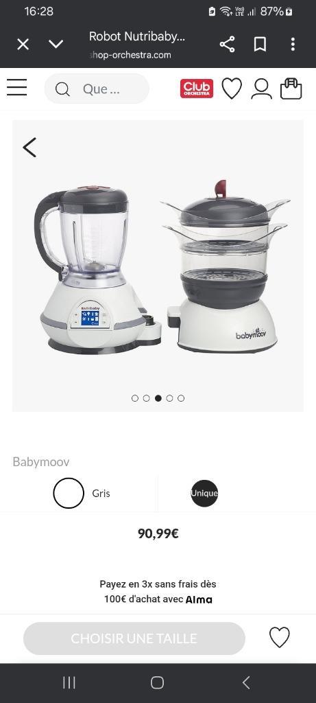 Robot bebe baby moove état neuve, Kinderen en Baby's, Babyvoeding en Toebehoren, Zo goed als nieuw, Overige typen, Ophalen