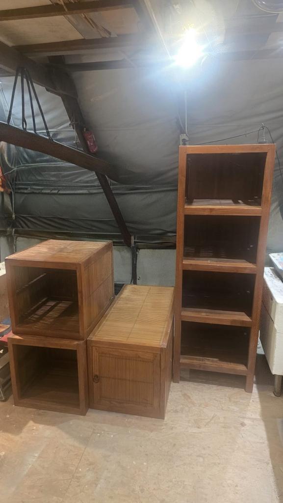 Cognacekleurige binnenplanken van bamboe, Huis en Inrichting, Kasten | Stellingkasten, Ophalen