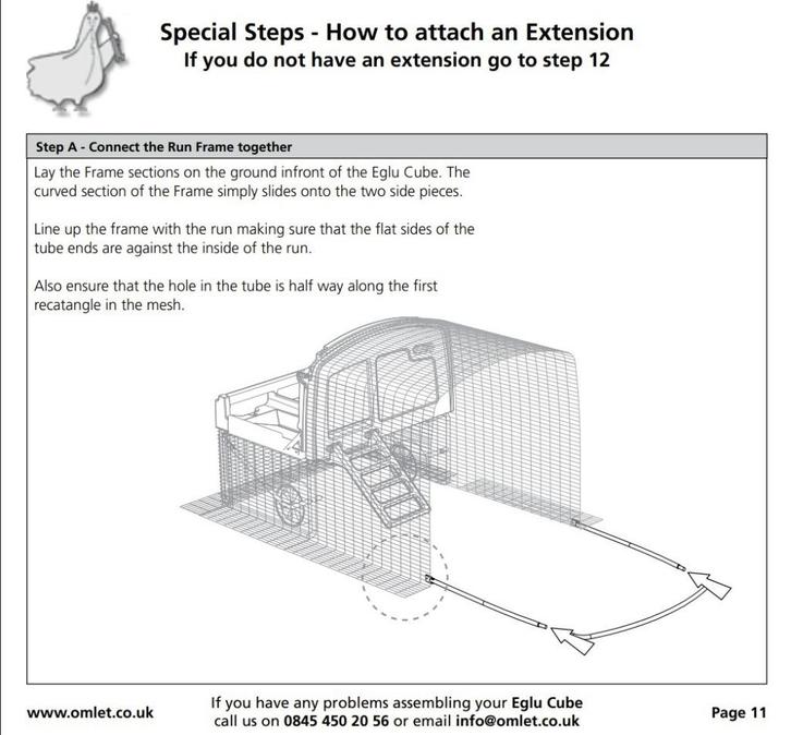 Driedelig frame voor het 1m-renverlengstuk Omlet Eglu Cube, Dieren en Toebehoren, Pluimvee | Toebehoren, Zo goed als nieuw, Kippenhok of Kippenren