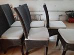 Rieten stoelen met kussentje 6 st., Huis en Inrichting, Ophalen, Gebruikt