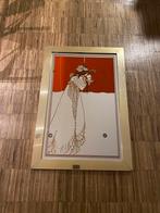 Art deco spiegel met gouden frame., Antiek en Kunst, Antiek | Spiegels, Ophalen, Rechthoekig, 50 tot 100 cm, Minder dan 100 cm