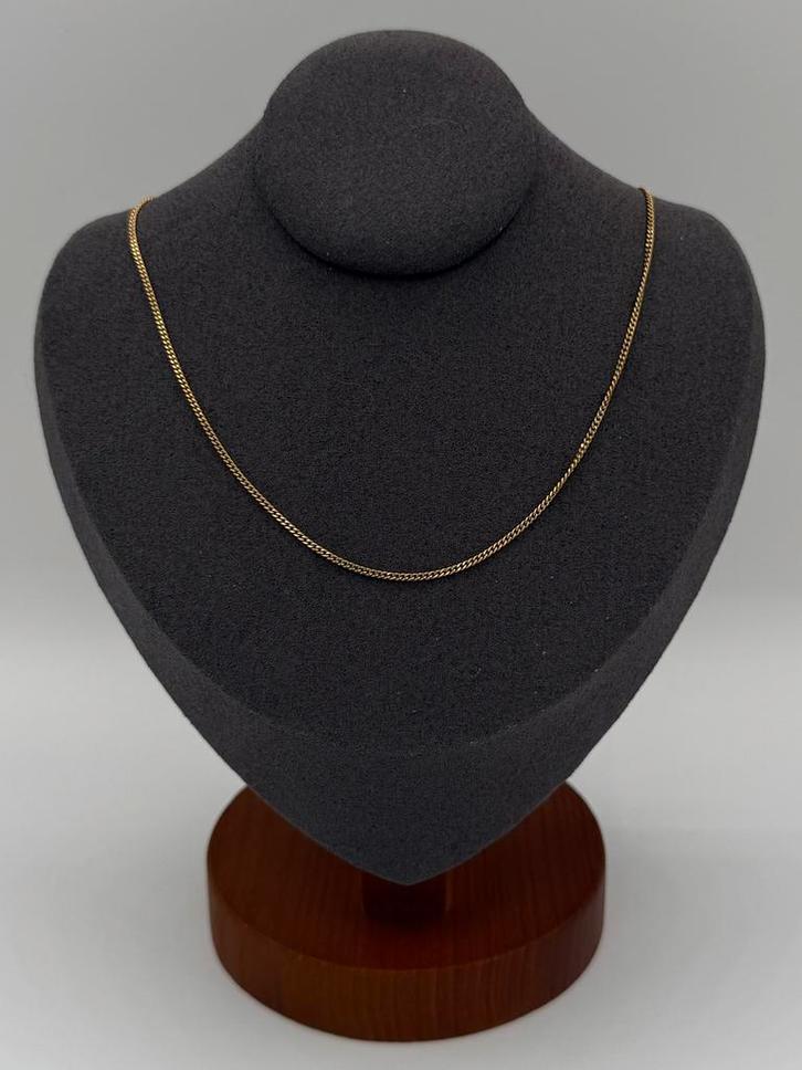 14K Gouden Cuban Link Ketting – 50 cm – 3,45 gram, Handtassen en Accessoires, Kettingen, Zo goed als nieuw, Goud, Goud, Verstelbaar