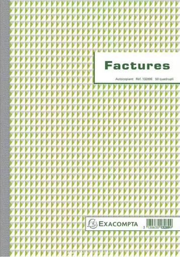  Exacompta Facturier Nieuw 21x29,7 50 4-voudige vellen beschikbaar voor biedingen