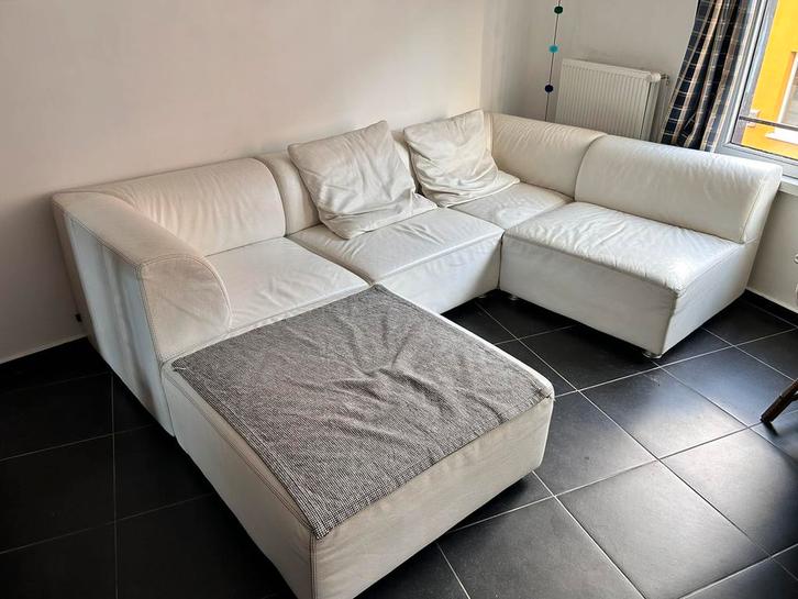 Witte zetel, Huis en Inrichting, Zetels | Complete zithoeken, Gebruikt, Leer, Ophalen