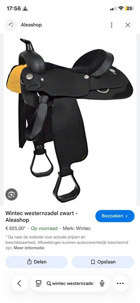 Wintec zwart westernzadel, Animaux & Accessoires, Chevaux & Poneys | Selles, Utilisé, Western, Enlèvement