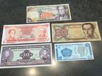 Venezuela lot 5 verschillende bankbiljetten, Ophalen of Verzenden