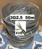 Cable électrique 3G2.5mm2, type XVB, 50m / 55€, Bricolage & Construction, Électricité & Câbles, Enlèvement, Câble ou Fil électrique