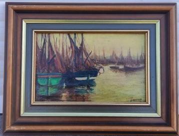 huile sur panneau marine signe bernard debergh beschikbaar voor biedingen