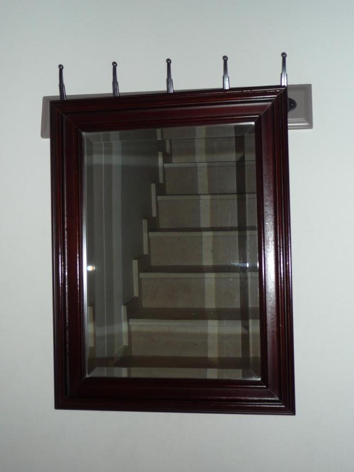 grote spiegel in geslepen glas, Antiek en Kunst, Antiek | Spiegels, Ophalen of Verzenden