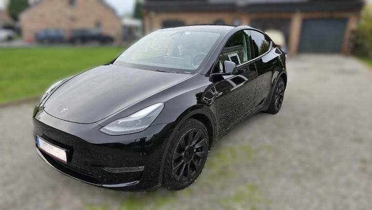 Tesla Model Y Grande autonomie 12/2021 noire, Auto's, Tesla, Particulier, Model Y, 4x4, Achteruitrijcamera, Adaptieve lichten