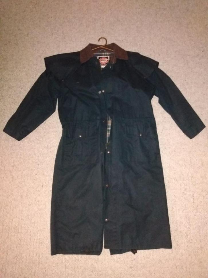 Australian Outback Collection vintage lange zwarte waxjas, Kleding | Heren, Jassen | Zomer, Gedragen, Maat 48/50 (M), Zwart, Ophalen of Verzenden