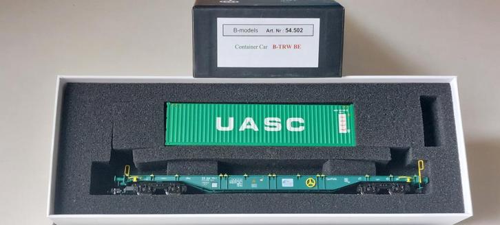 SNCB/NMBS B-MODELS CONTAINERSET B-TRW BE*HO*DC 54.502, Hobby en Vrije tijd, Modeltreinen | H0, Zo goed als nieuw, Wagon, Gelijkstroom