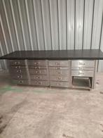 Plan de travail inox – plateau granit – 252×85 × 86cm, Enlèvement ou Envoi, Utilisé, Noir