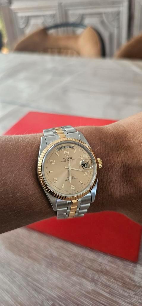 Tudor prince Day-date, Handtassen en Accessoires, Horloges | Dames, Rolex, Goud, Goud, Ophalen of Verzenden