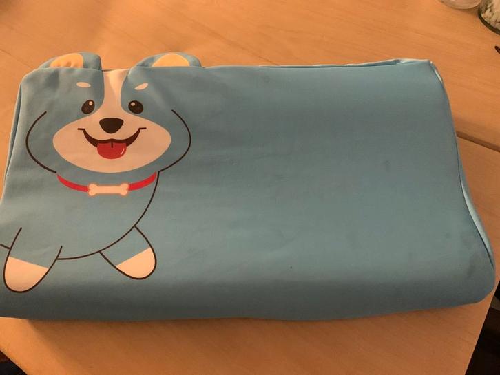 Traagschuim kussen, Kinderen en Baby's, Kinderkamer | Beddengoed, Gebruikt, Kussen, Blauw, Jongetje of Meisje, Ophalen of Verzenden