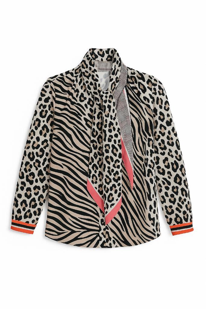 Marc Cain blouse met dierenprint maat 36/38, Kleding | Dames, Blouses en Tunieken, Zo goed als nieuw, Maat 36 (S), Overige kleuren