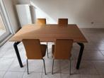 Tafel en 4 stoelen  90x140 cm, Ophalen, Zo goed als nieuw