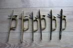 Lot van 6 antieke deurklinken, Doe-het-zelf en Bouw, Hang- en Sluitwerk, Ophalen of Verzenden, Gebruikt, Koper of Messing, Klink of Kruk