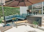 Loungeset 5 personen + kussenbox + tafeltje, Tuin en Terras, Tuinsets en Loungesets, Ophalen, 5 zitplaatsen, Bank, Aluminium