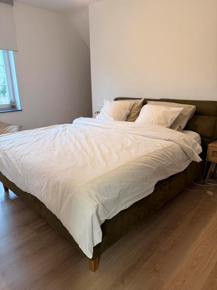 Complete Boxspring bed weba tweepersoonsbed boxspring nieuw, Huis en Inrichting, Slaapkamer | Boxsprings, Zo goed als nieuw, Groen