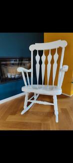 Elegante witte schommelstoel, Gebruikt, Wit, Hout, Ophalen