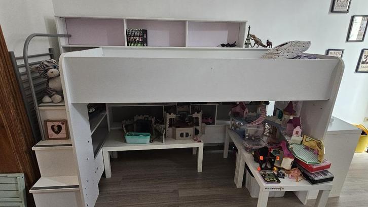 Lit 2 places enfant, Maison & Meubles, Chambre à coucher | Lits, Utilisé, Deux personnes, 120 cm, 220 cm, Bois, Blanc, Enlèvement