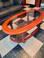 Salon tafel met glas (niets aan) steeds gebruikt met loper, Ophalen, Zo goed als nieuw