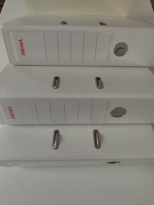 set van 3 moderne, witte klasseurs van het merk Sigma., Diversen, Schoolbenodigdheden, Nieuw, Ophalen of Verzenden