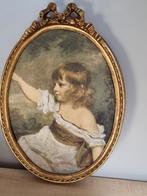 Oude vergulde kader met strik + foto engel, Ophalen