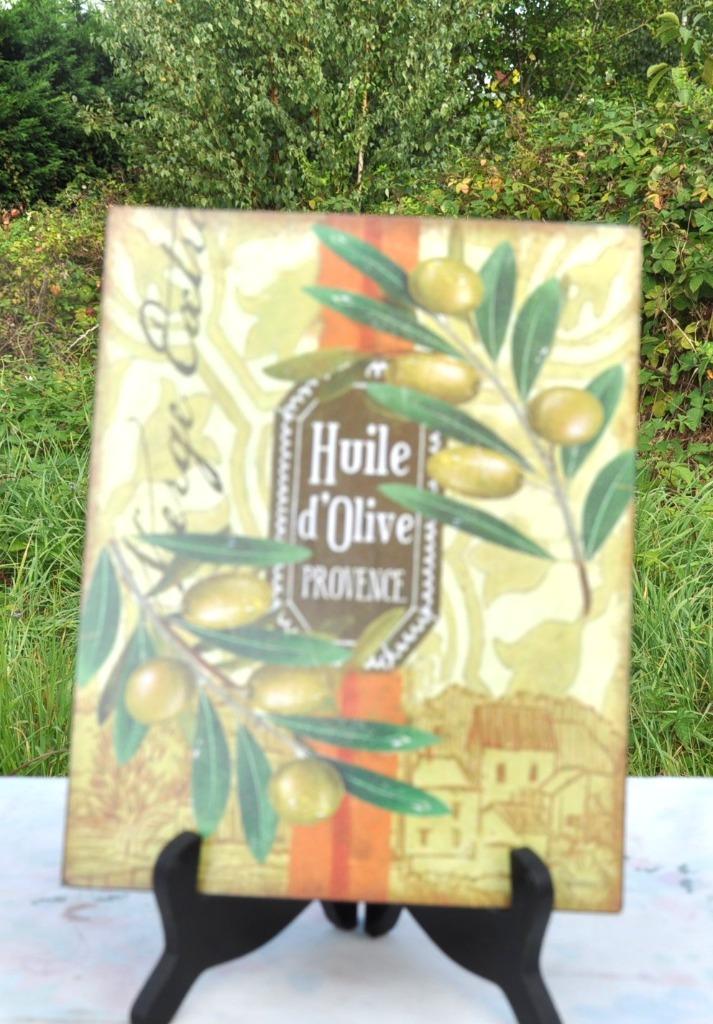 plaque métal décorative huile d'olive, Ophalen of Verzenden, Zo goed als nieuw, Overige typen